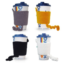 Load image into Gallery viewer, SET OF 4 - Coffee Cat - Handmade Crochet Cup Sleeve Cozy