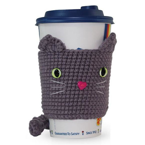 Crochet Cat Coffee Cup Cozy Sleeve